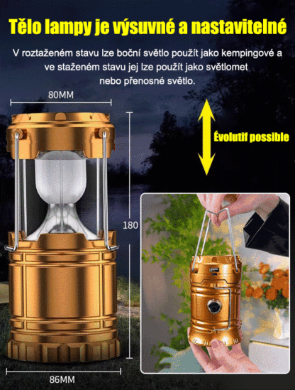 Vodotěsná multifunkční solární lampa