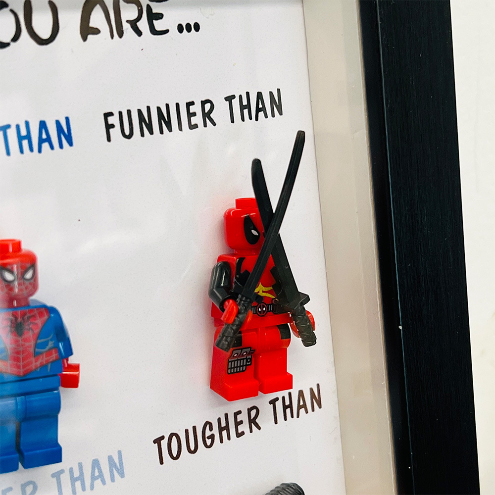 Dad You Are Our Favorite Superhero-Custom 8 Superhero Figures Led Light Box Frame