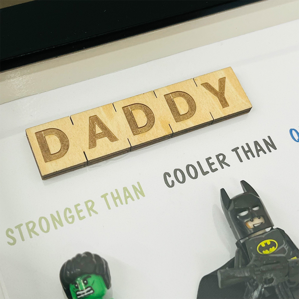 Dad You Are Our Favorite Superhero-Custom 8 Superhero Figures Led Light Box Frame