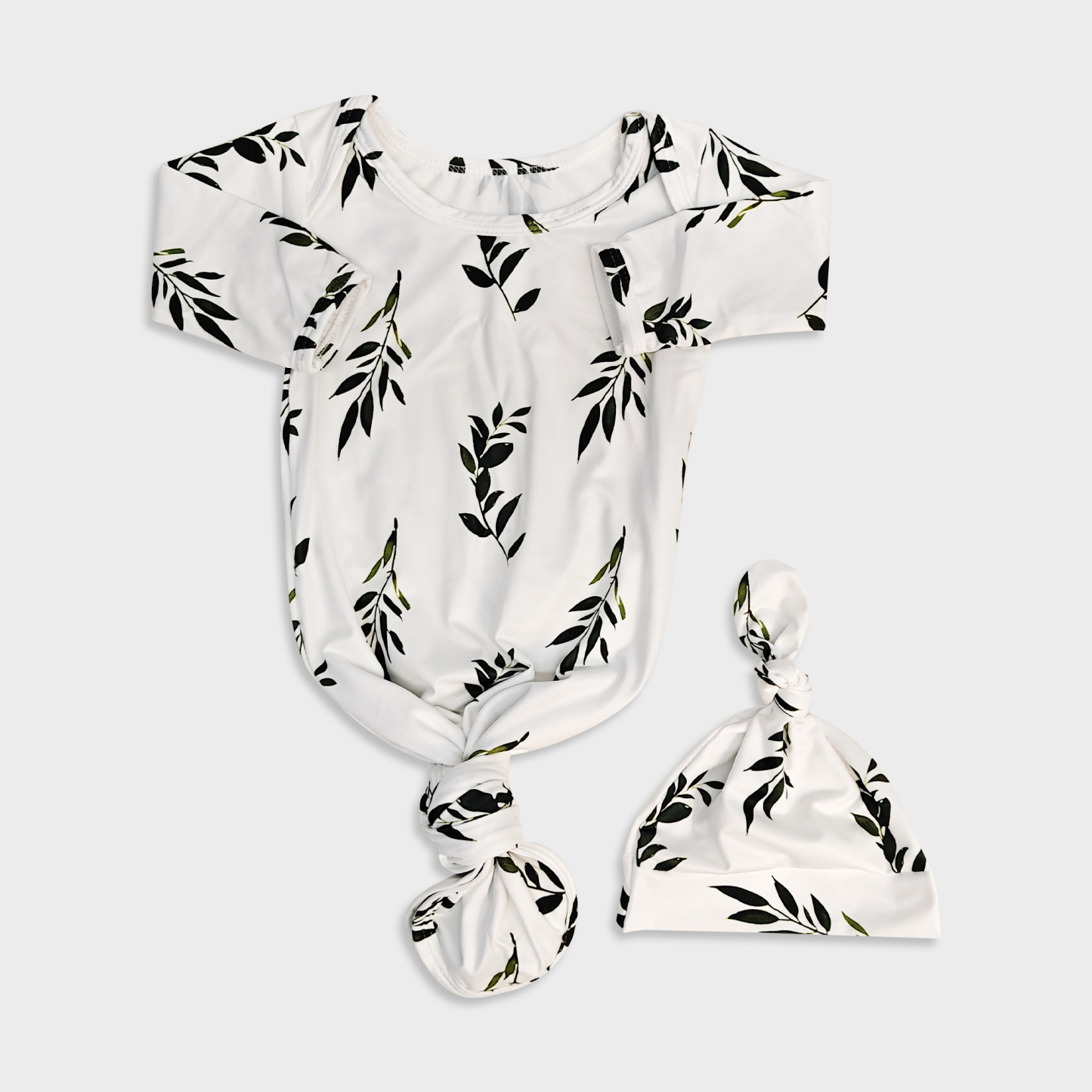 2pcs Baby Hooded Printed Knot Gowns, Comfortable & Cute