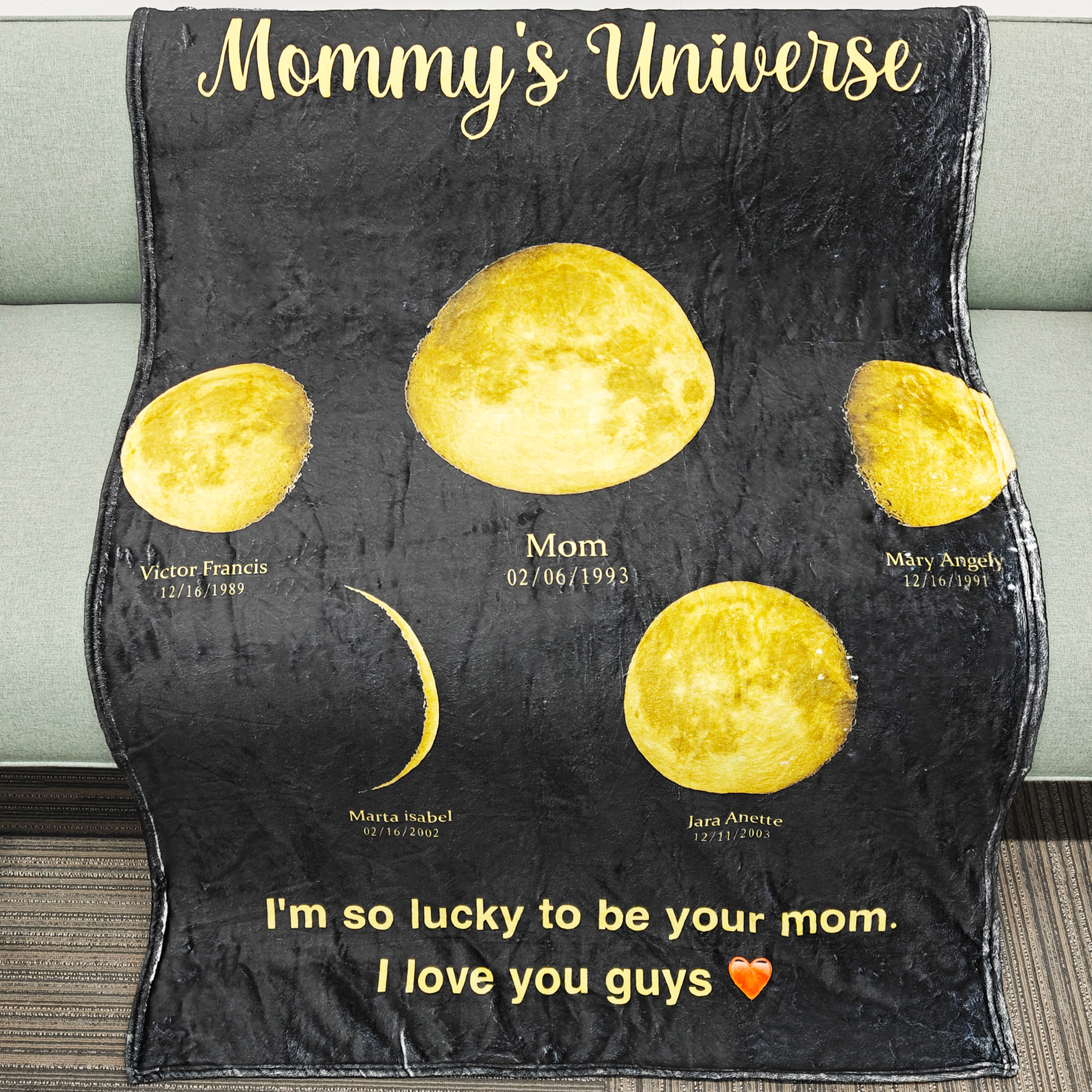 Custom Surrounding Moon Blanket – Mom’s Universe