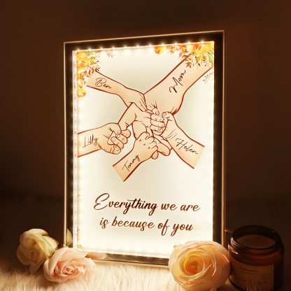 Customizable LED Hand-in-Hand Photo Frame for Mom & Baby