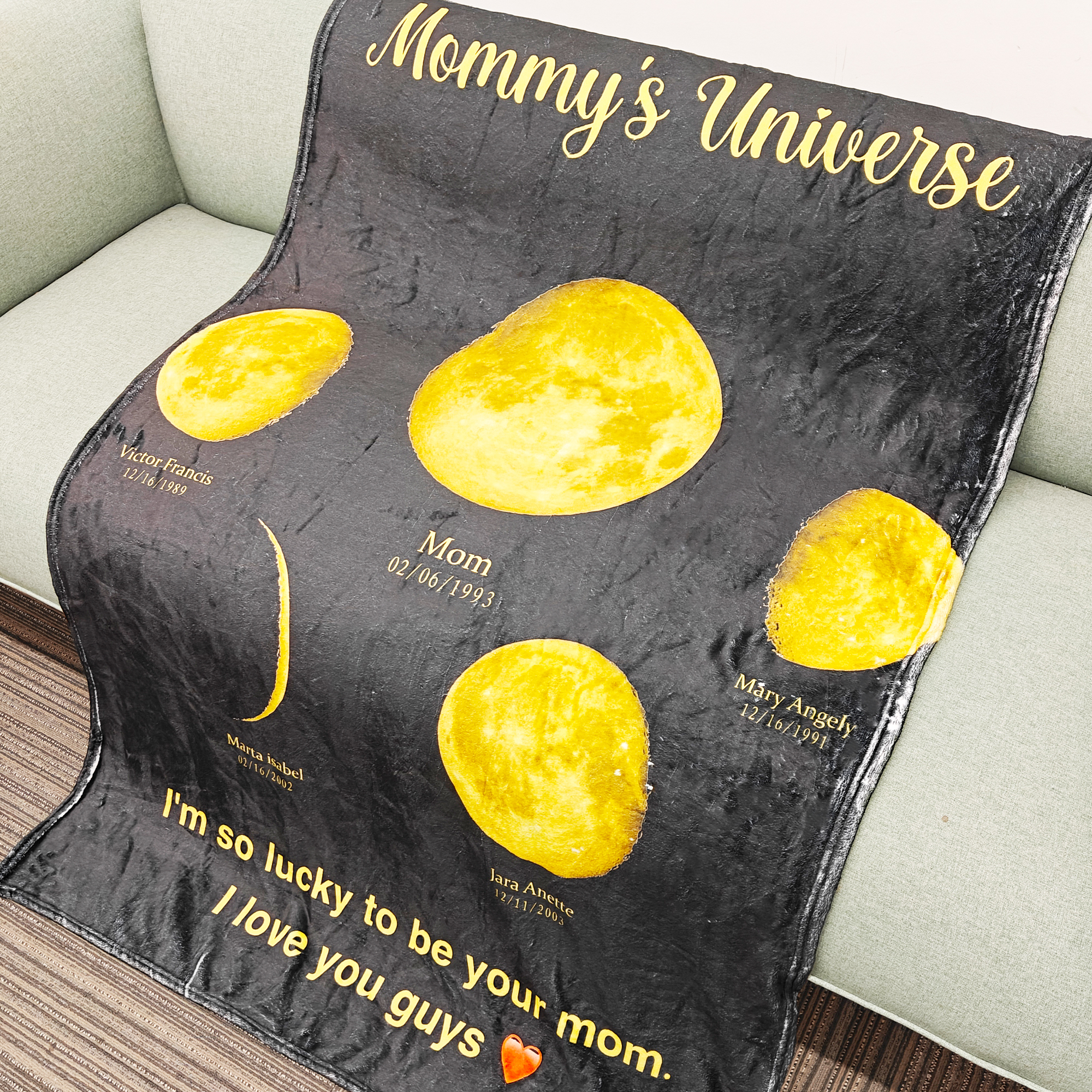 Custom Surrounding Moon Blanket – Mom’s Universe