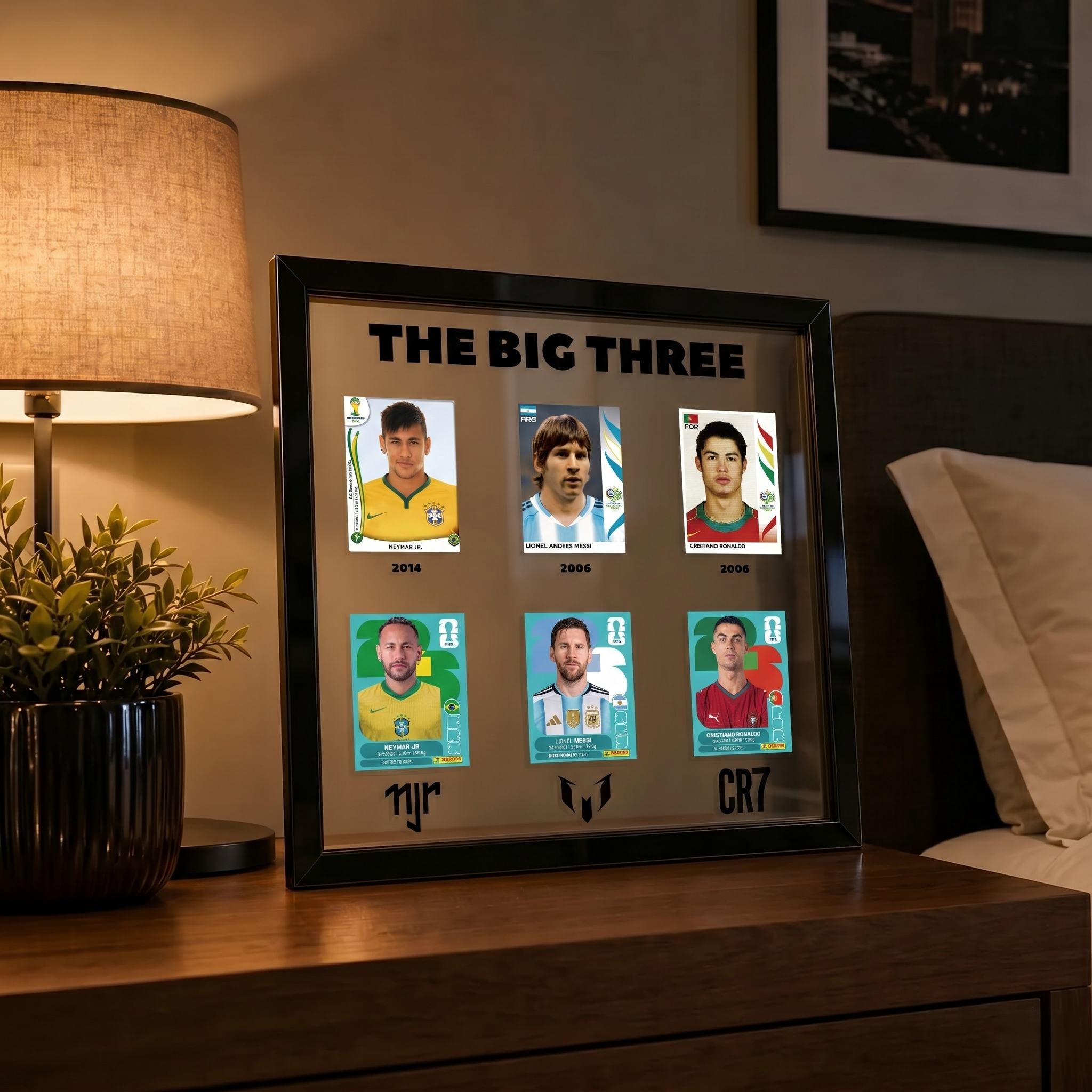 Big Three Soccer Legends Framed Collectible Display with Wood Frame