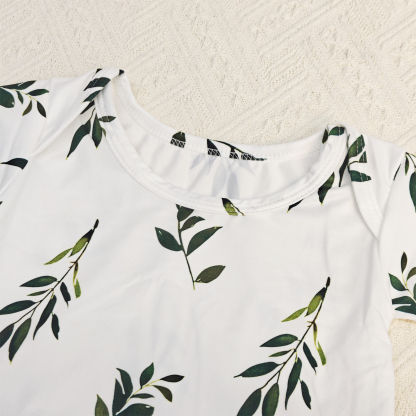 2pcs Baby Hooded Printed Knot Gowns, Comfortable & Cute