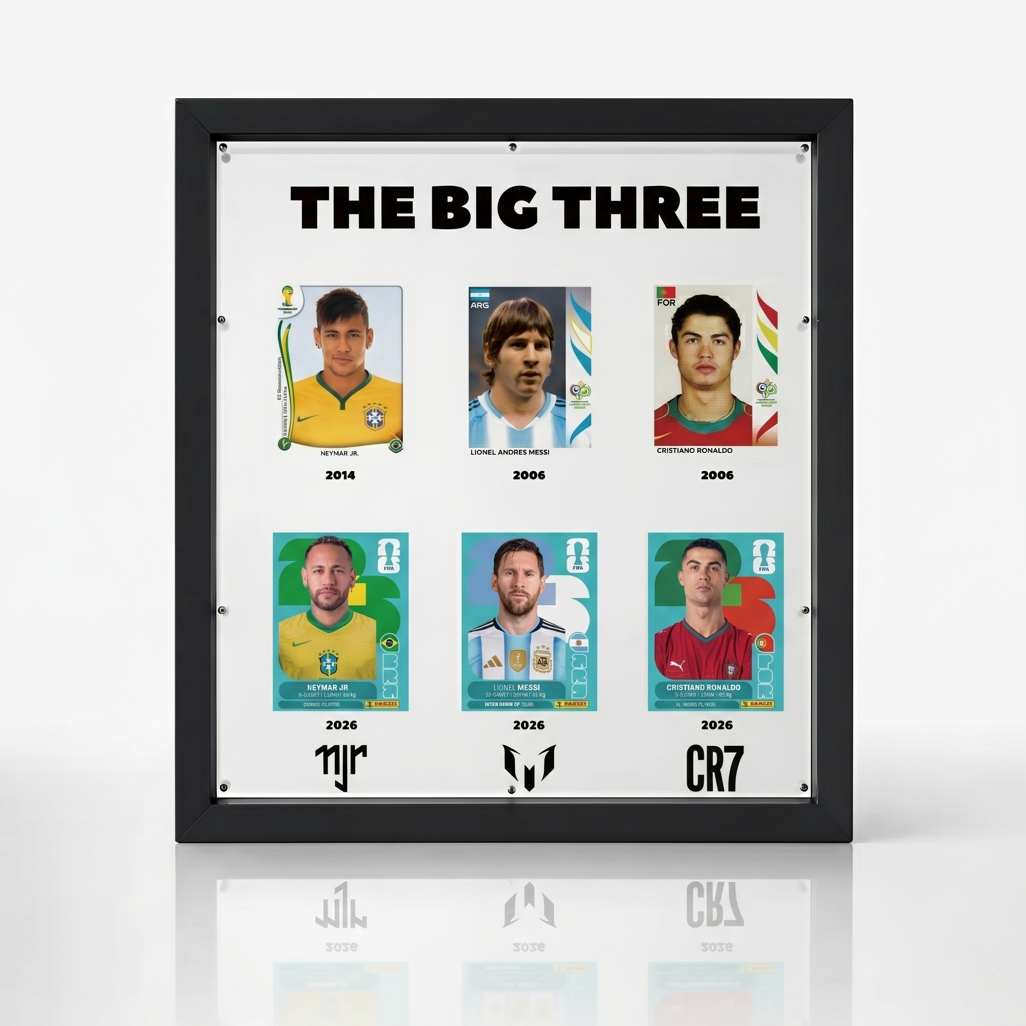 Big Three Soccer Legends Framed Collectible Display with Wood Frame