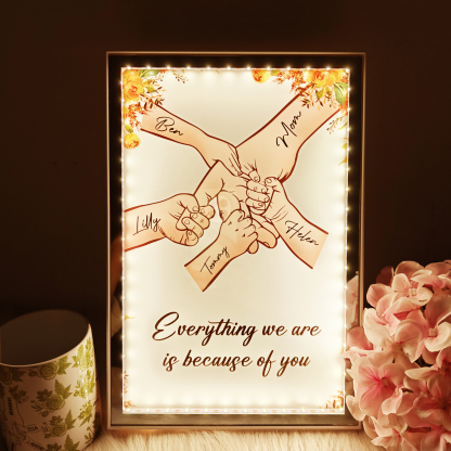 Customizable LED Hand-in-Hand Photo Frame for Mom & Baby