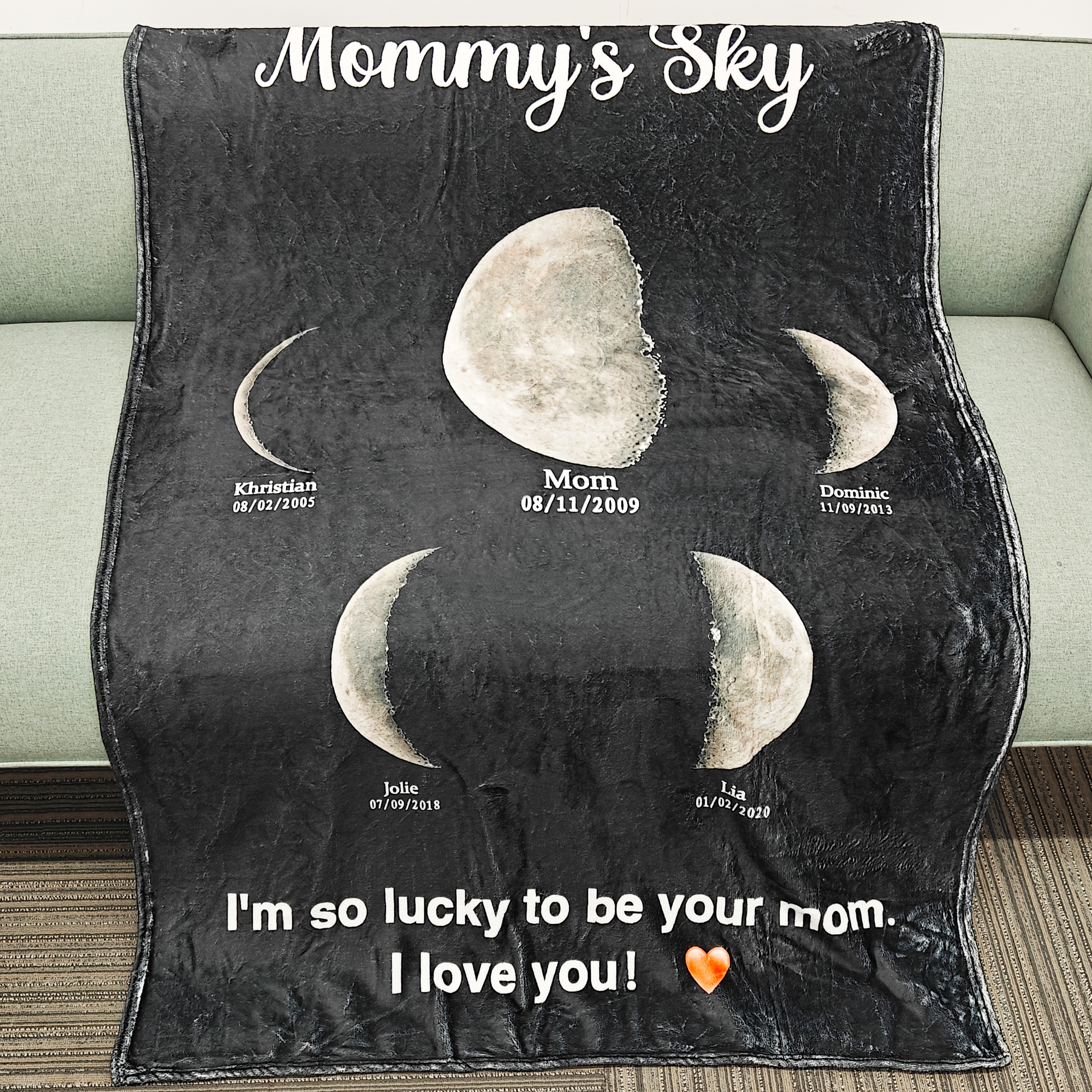 Custom Surrounding Moon Blanket - Mom's Sky