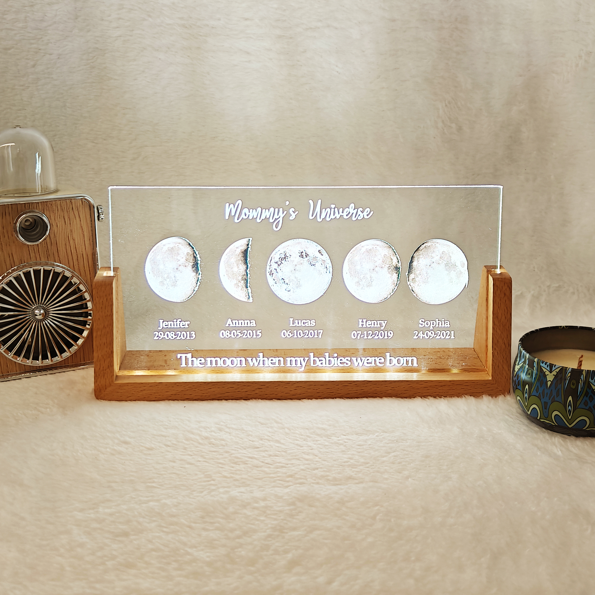 Personalized Newborn & Mom Personalized LED Frame