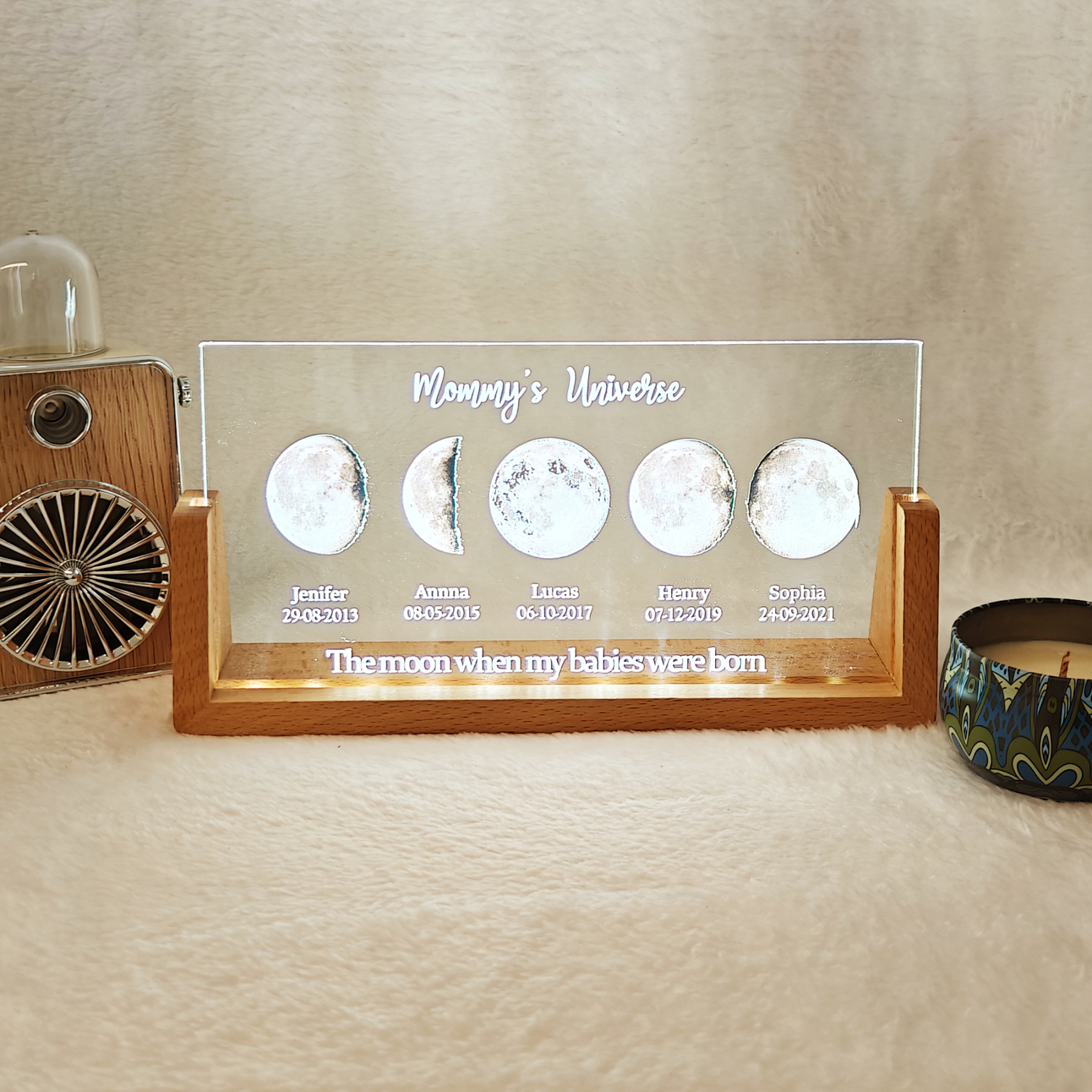 Personalized Newborn & Mom Personalized LED Frame