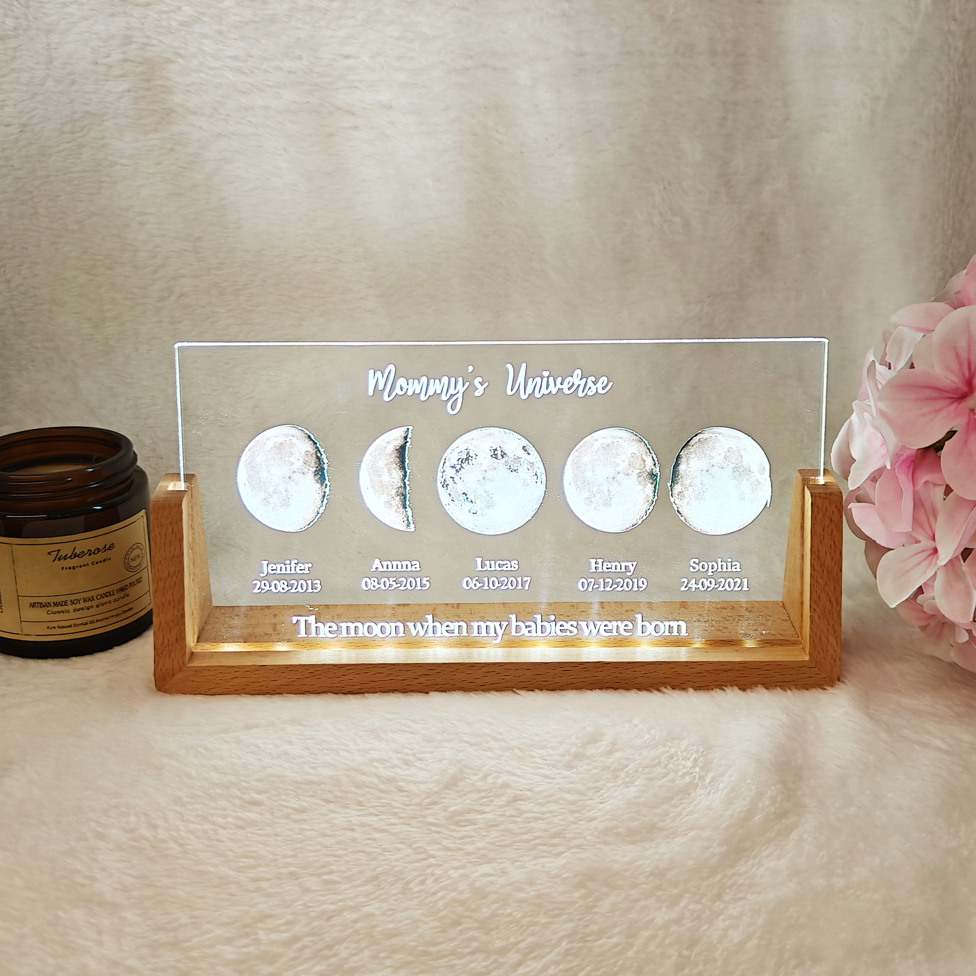 Personalized Newborn & Mom Personalized LED Frame