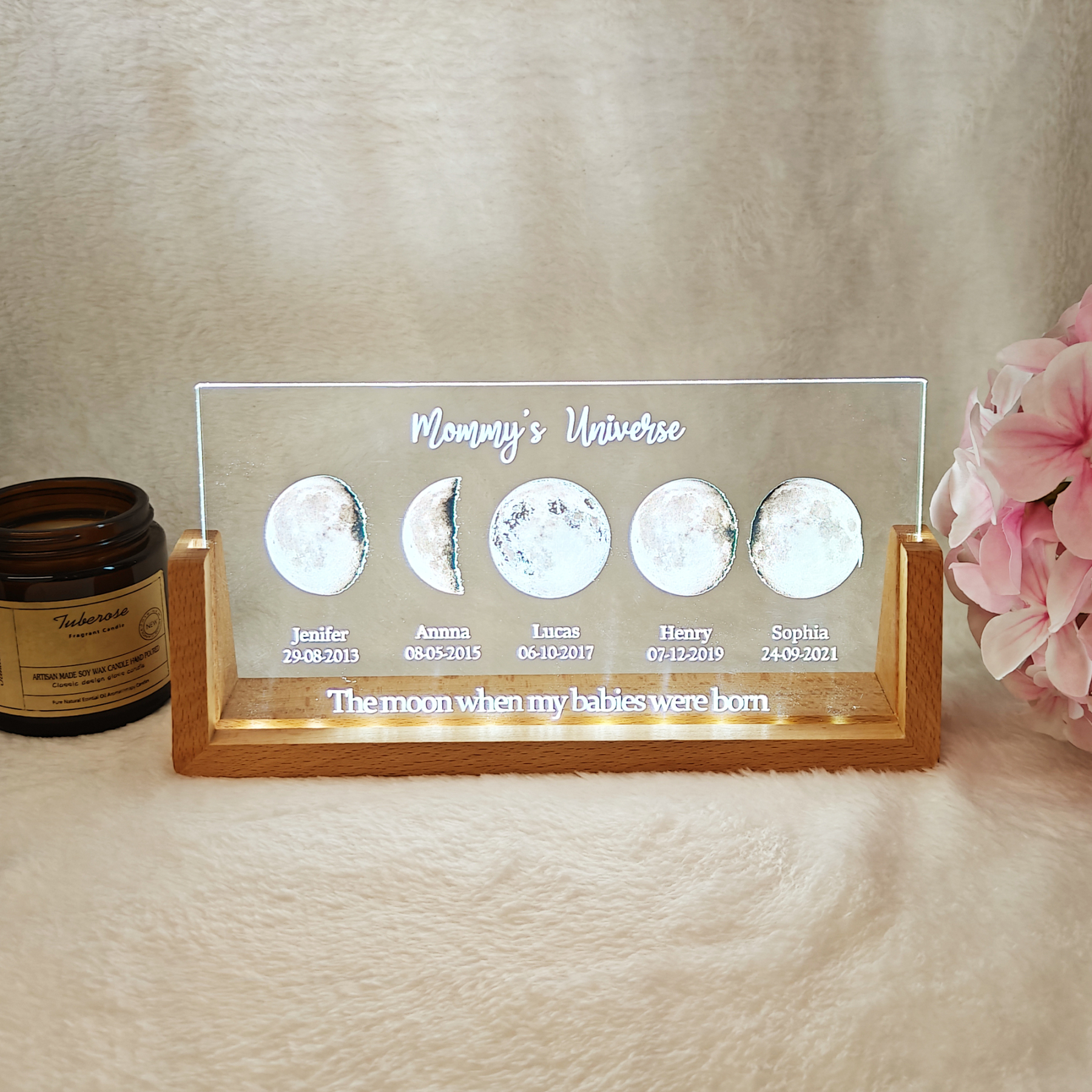 Personalized Newborn & Mom Personalized LED Frame