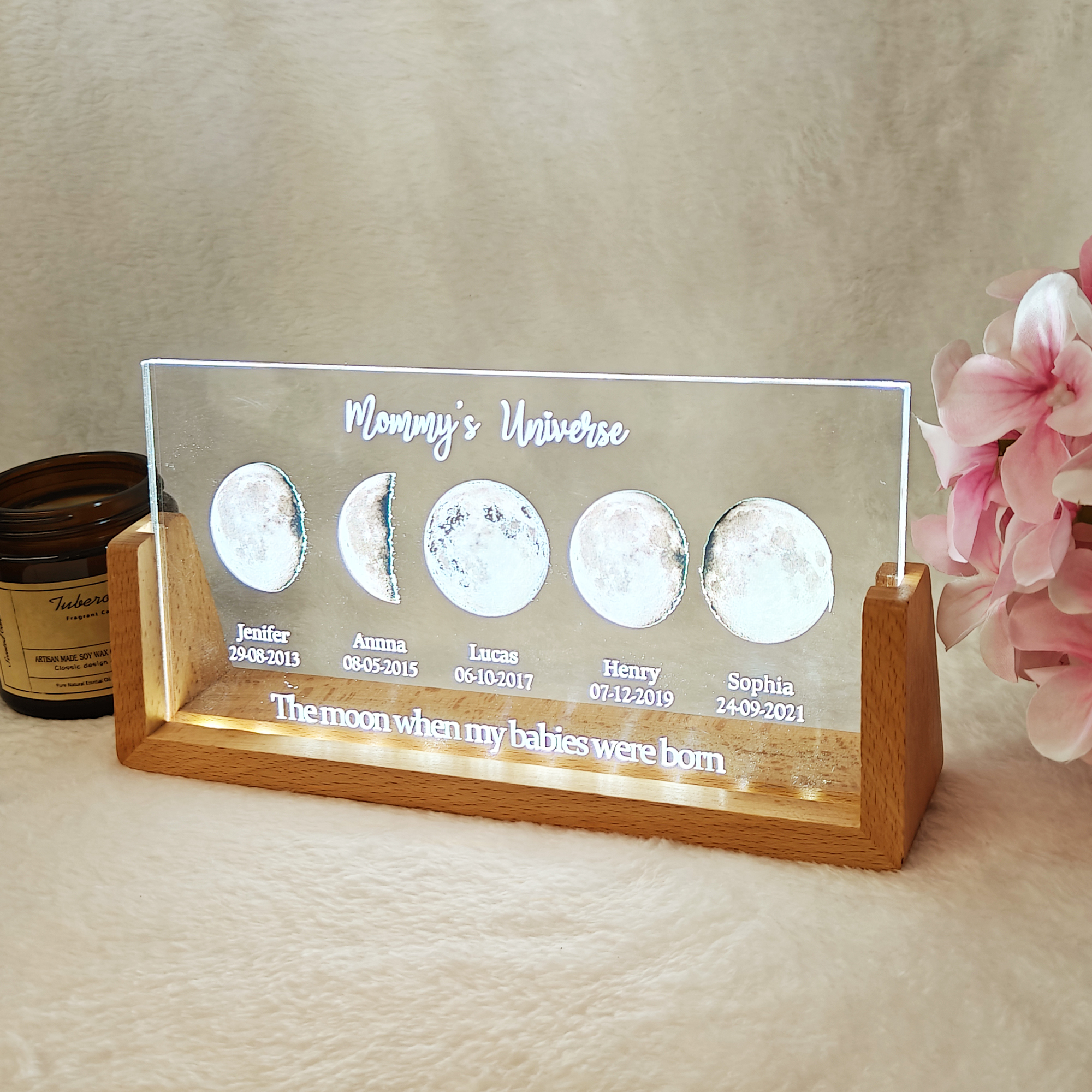 Personalized Newborn & Mom Personalized LED Frame