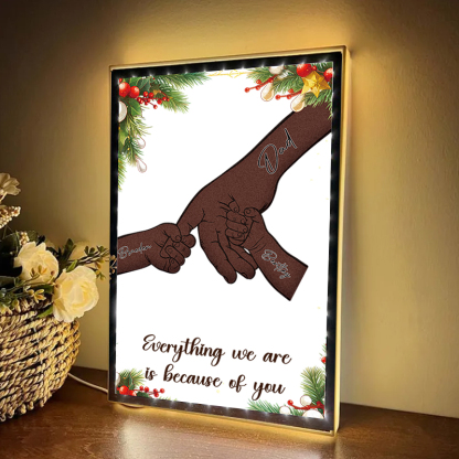 Mom/Dad Everything We Are Is Because Of You - Personalized Mirror Light Box