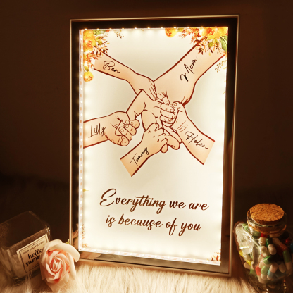 Customizable LED Hand-in-Hand Photo Frame for Mom & Baby