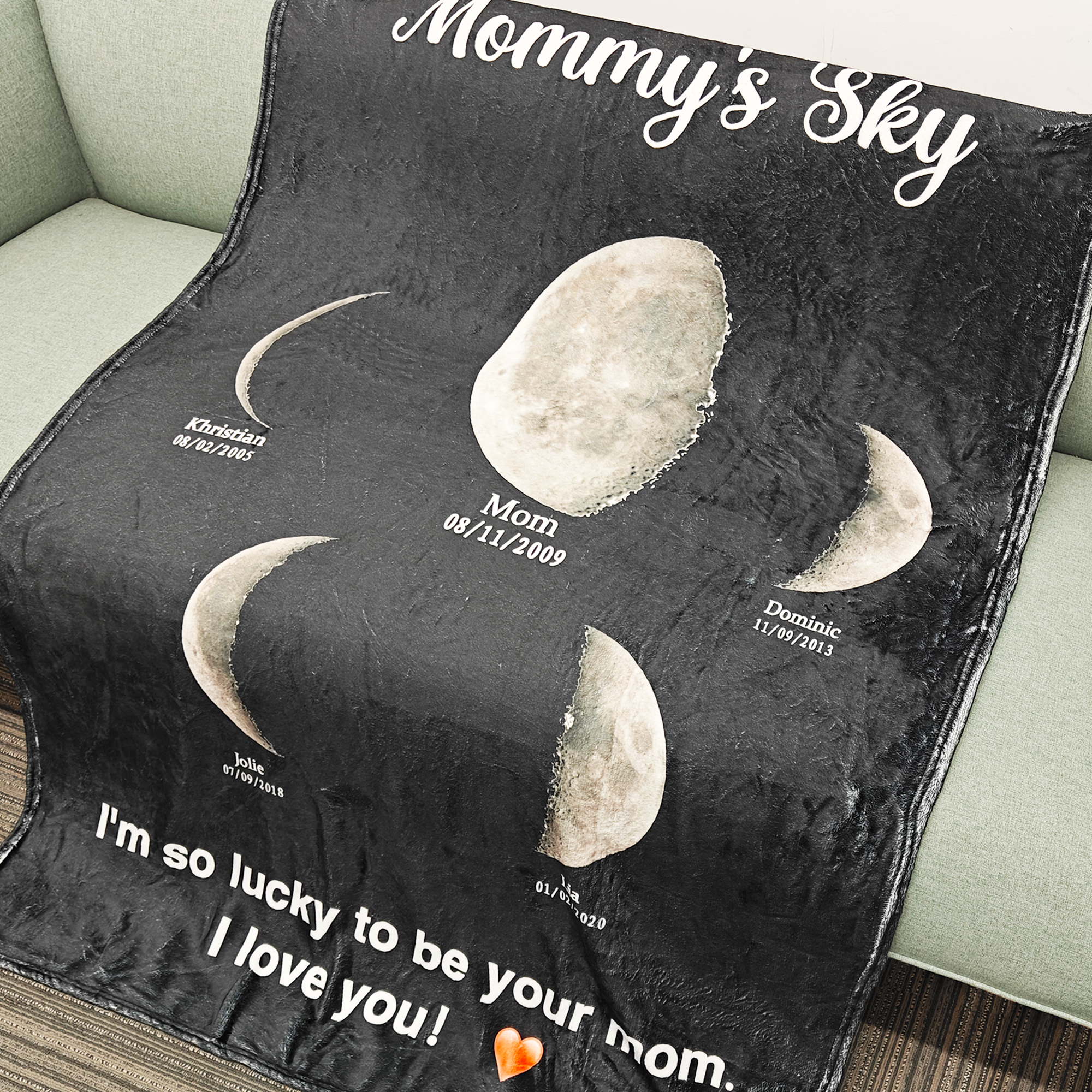 Custom Surrounding Moon Blanket - Mom's Sky