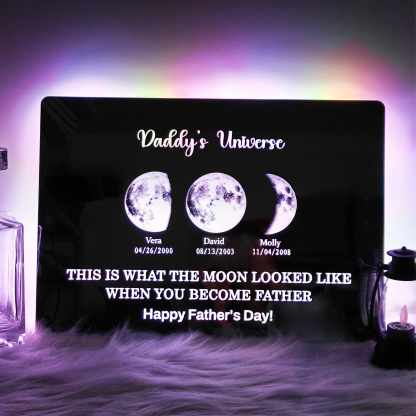 Custom LED Mirror with Dad & Baby Names