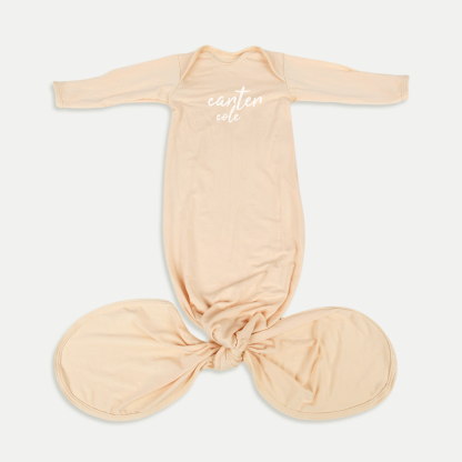 2pcs Personalized  Printed Baby Knot Gowns