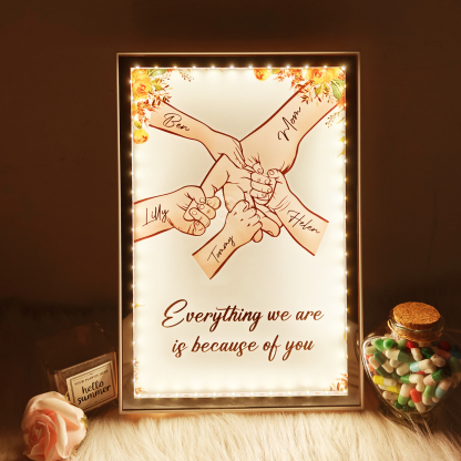 Customizable LED Hand-in-Hand Photo Frame for Mom & Baby