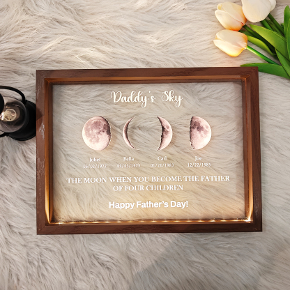 Personalized Daddy & Baby Birth Details LED Frame
