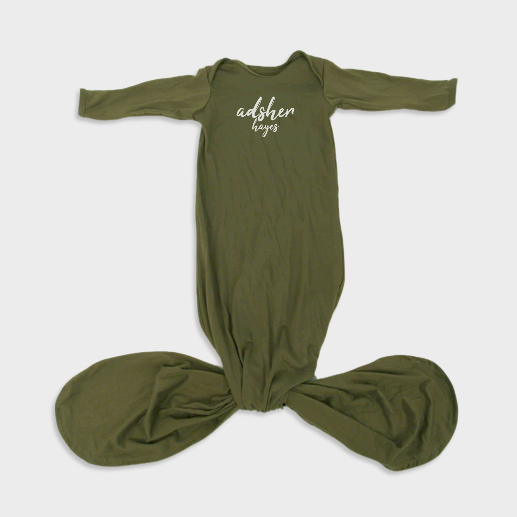 Custom Baby Modal Fabric Wrap Gown & Hat – Personalized Newborn Gift,