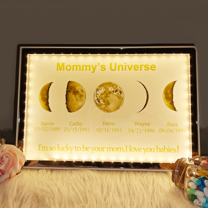 Personalized Mom & Baby Moon Phase Night Light