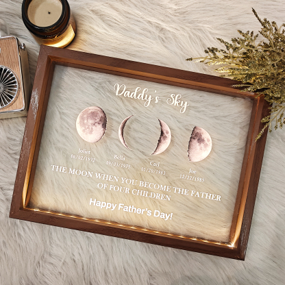 Personalized Daddy & Baby Birth Details LED Frame