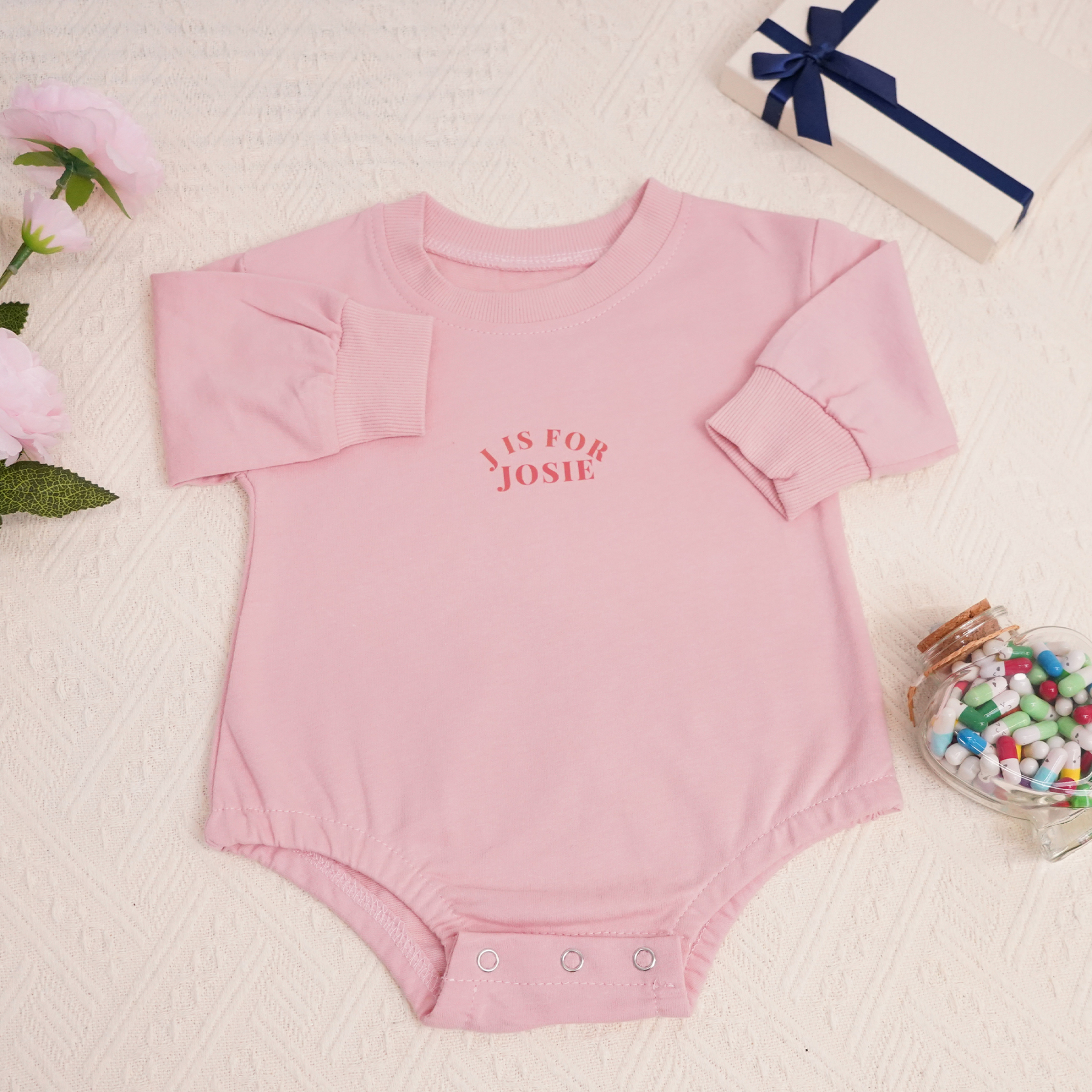 Personalized Long Sleeve Newborn & Baby Bodysuits