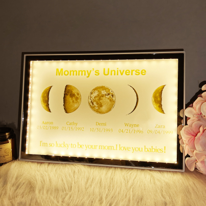 Personalized Mom & Baby Moon Phase Night Light