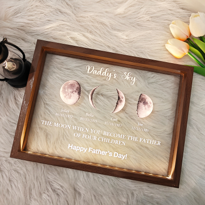 Personalized Daddy & Baby Birth Details LED Frame