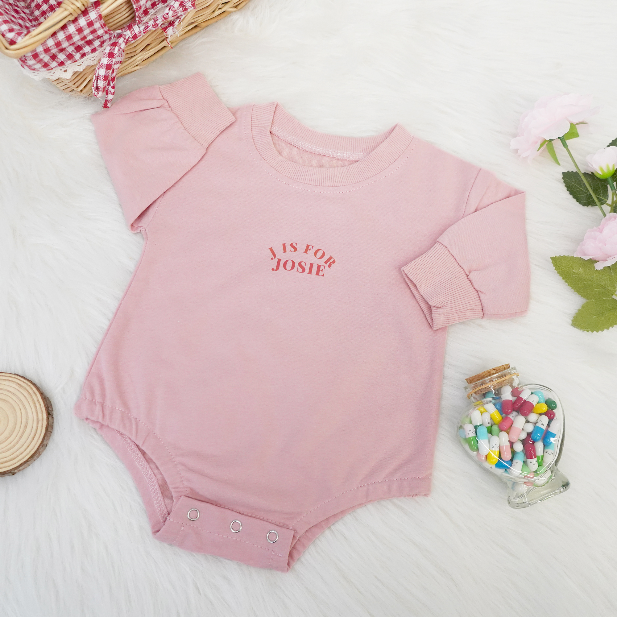 Personalized Long Sleeve Newborn & Baby Bodysuits