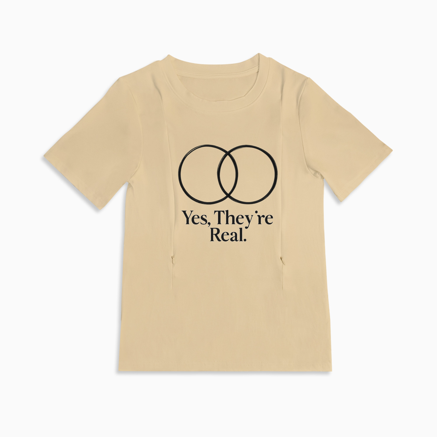 New Mom Gift | "Yes They're Real" Funny Zipper Nursing Shirt