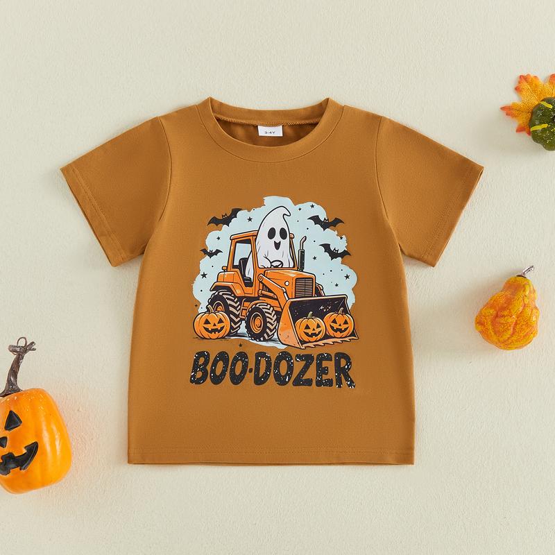 Kids’ Cute Pumpkin & Ghost Graphic T-Shirt