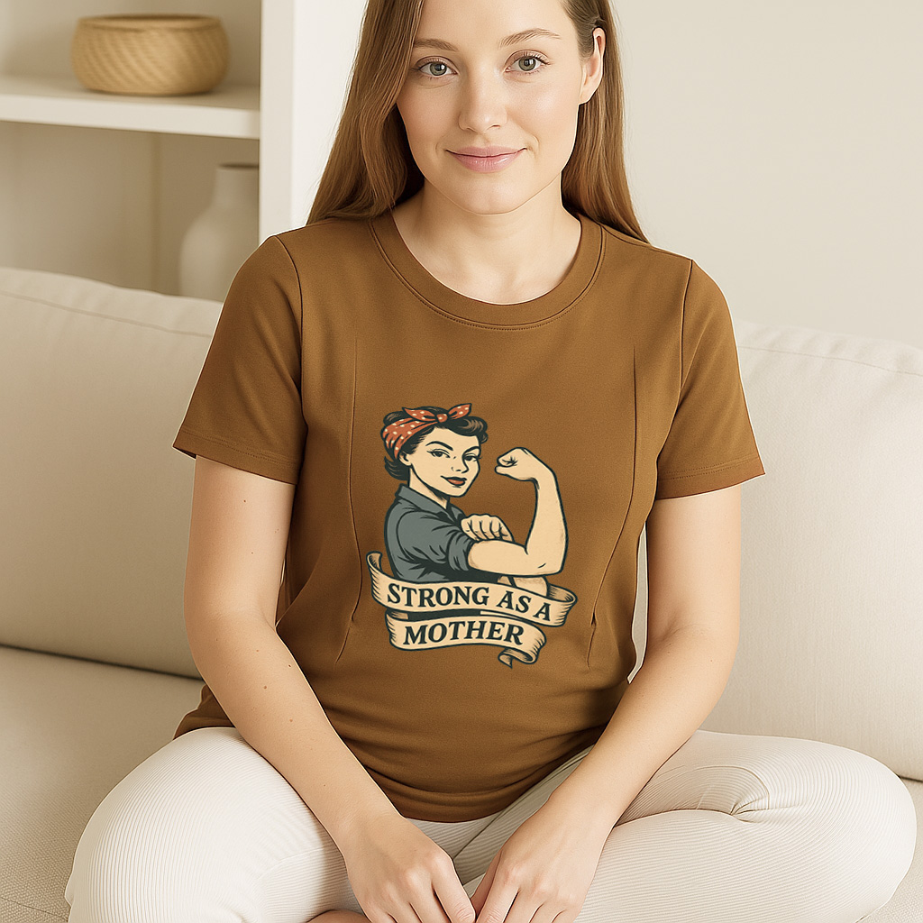 Breastfeeding Top with Strong as a Mother Print | Easy  | brand