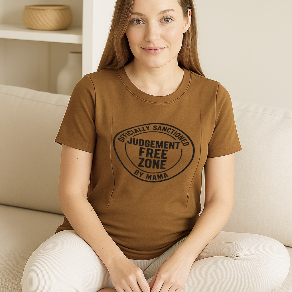 Cotton Nursing Top | "No Judgement Zone" | Easy Zipper  | brand