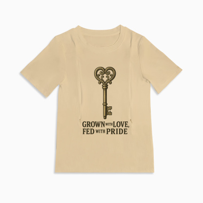 Comfortable Cotton Nursing Tee | "Grown with Love Fed with Pride"