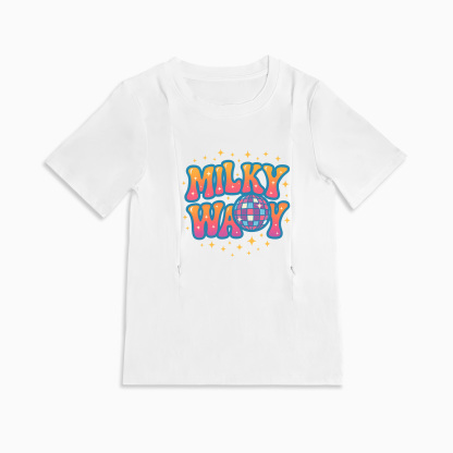 Side Zipper Breastfeeding Top | "The Milky Way" Funny Mom Shirt
