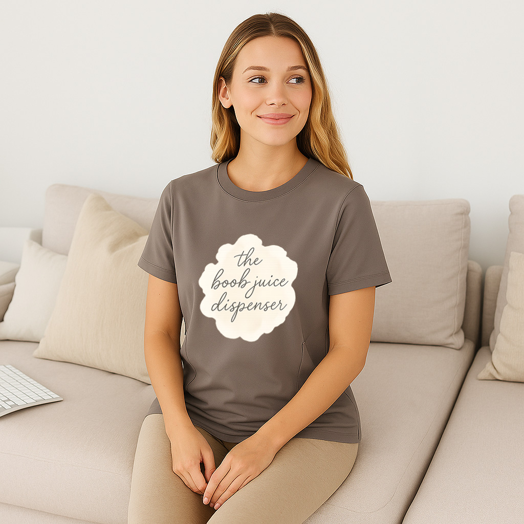 Cotton Breastfeeding Tee | Boob Juice Dispenser Slogan  | brand