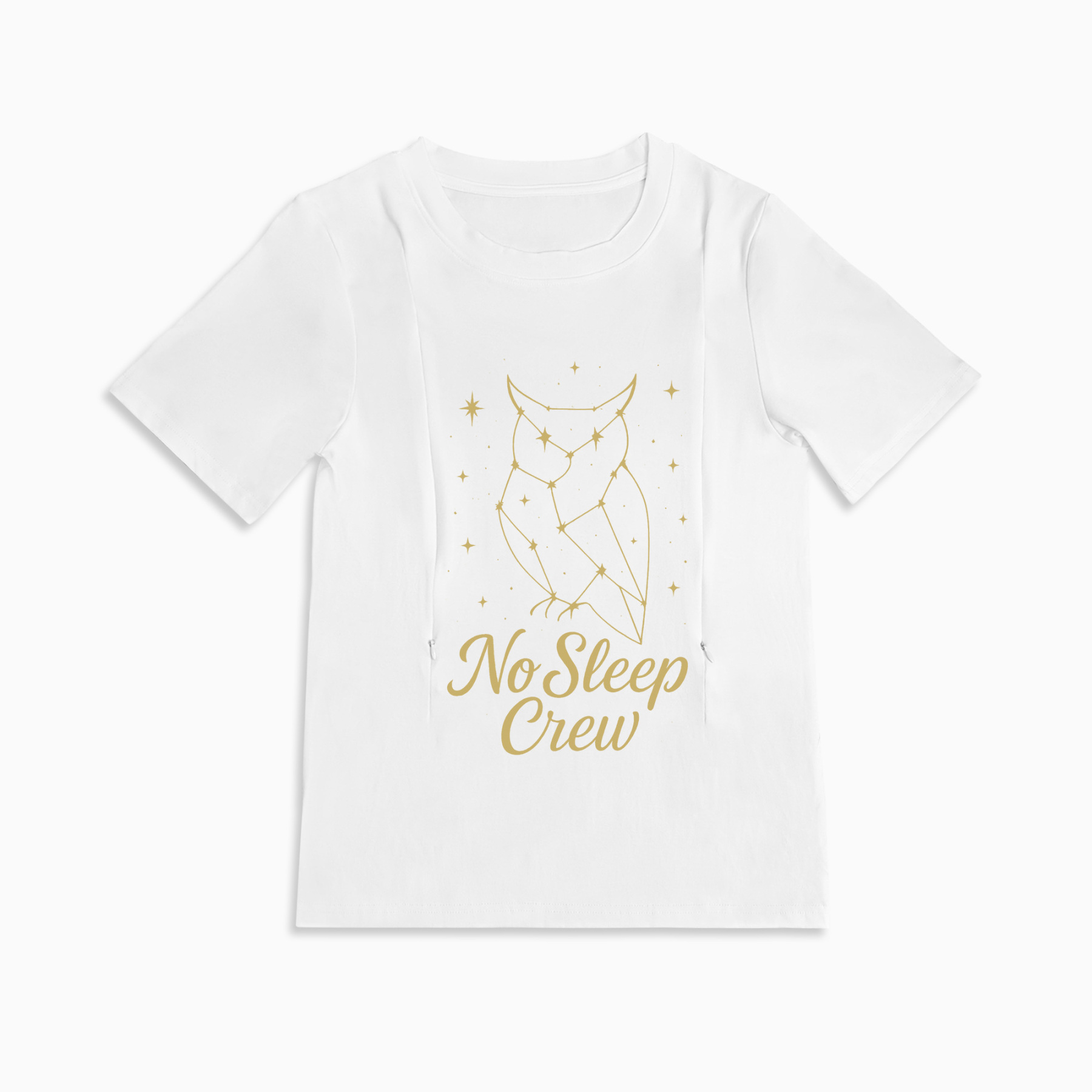 Cute & Funny Nursing Top | No Sleep Crew Tee | Easy Breastfeeding