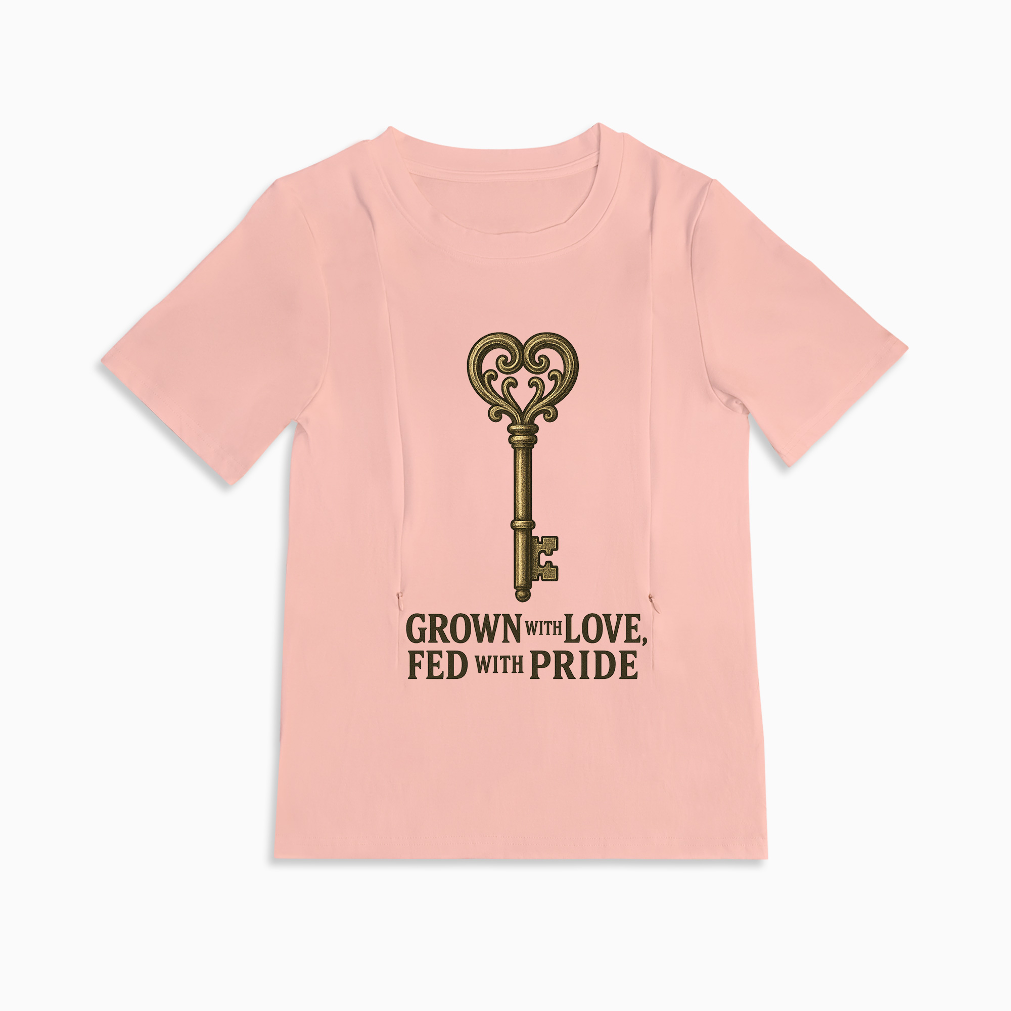 Comfortable Cotton Nursing Tee | "Grown with Love Fed with Pride"