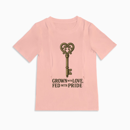 Comfortable Cotton Nursing Tee | "Grown with Love Fed with Pride"