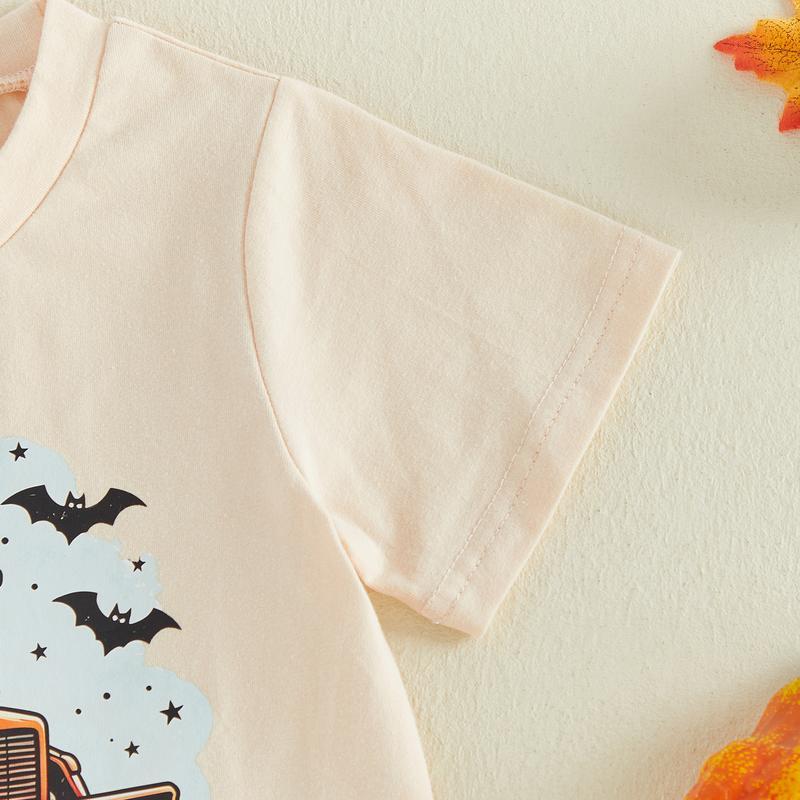 Kids’ Cute Pumpkin & Ghost Graphic T-Shirt