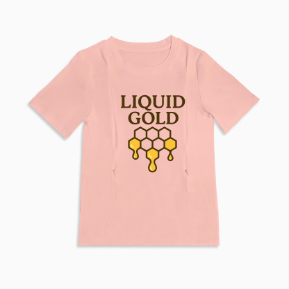 Liquid Gold Nursing Shirt | Baby Shower Gift | Side Zip Access