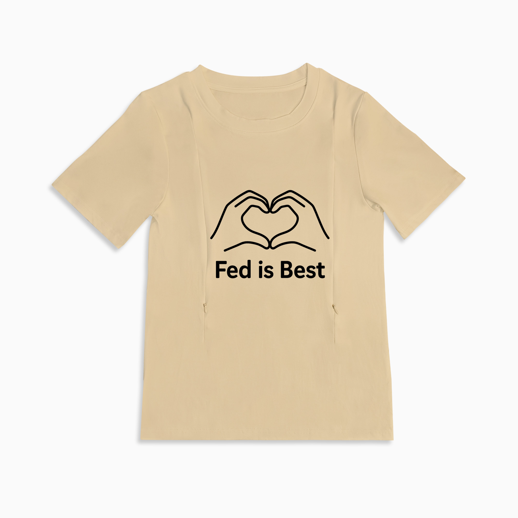 Side Zip Nursing T-Shirt | Fed Is Best Design | For All Moms