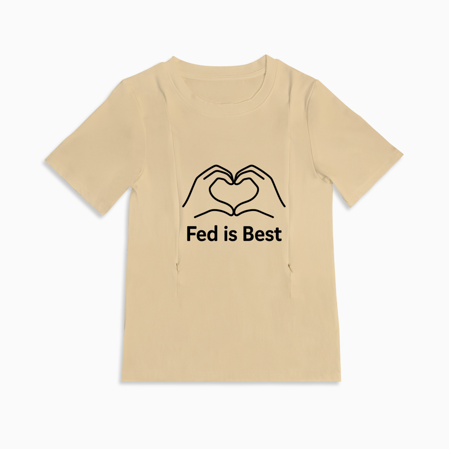 Side Zip Nursing T-Shirt | Fed Is Best Design | For All Moms