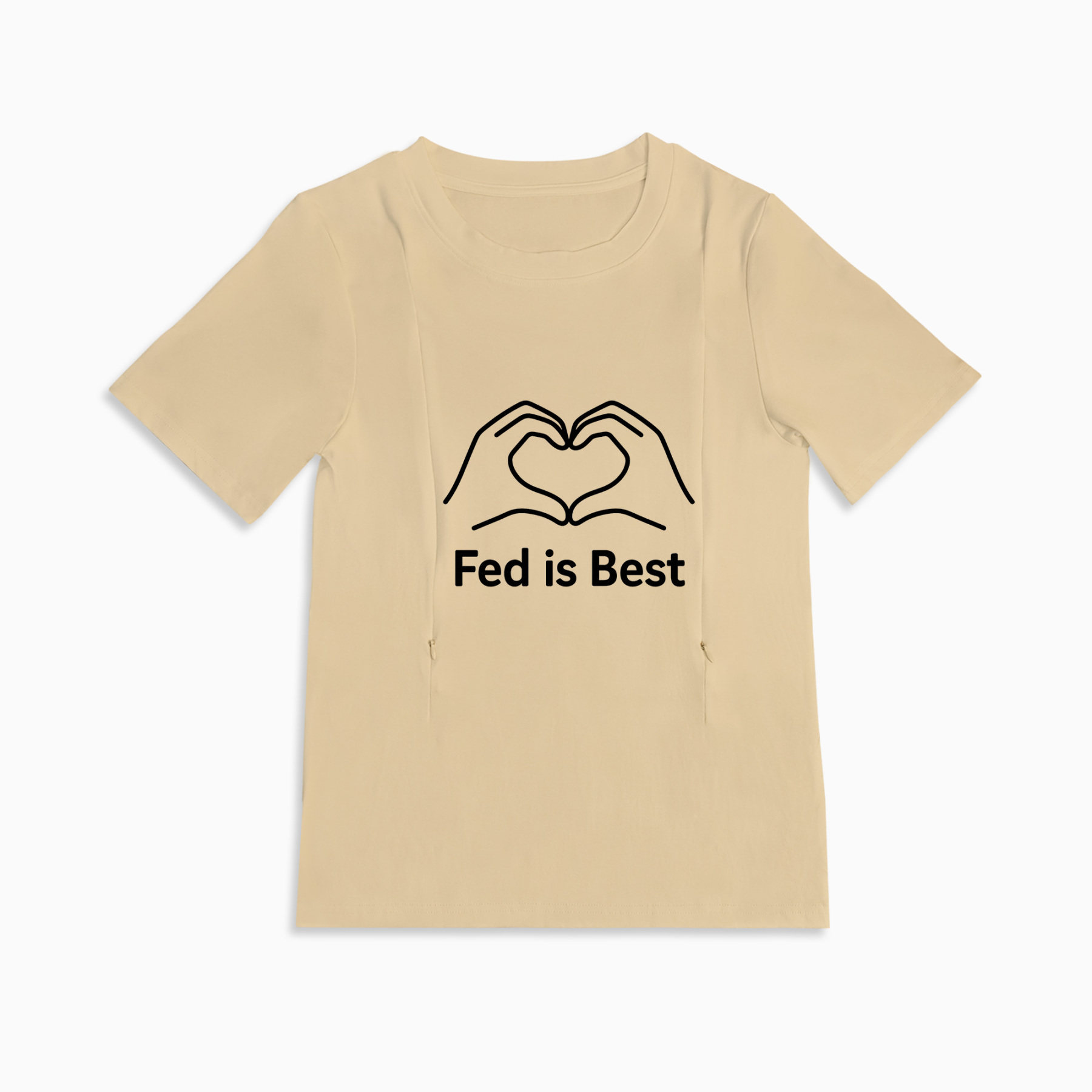 Side Zip Nursing T-Shirt | Fed Is Best Design | For All Moms