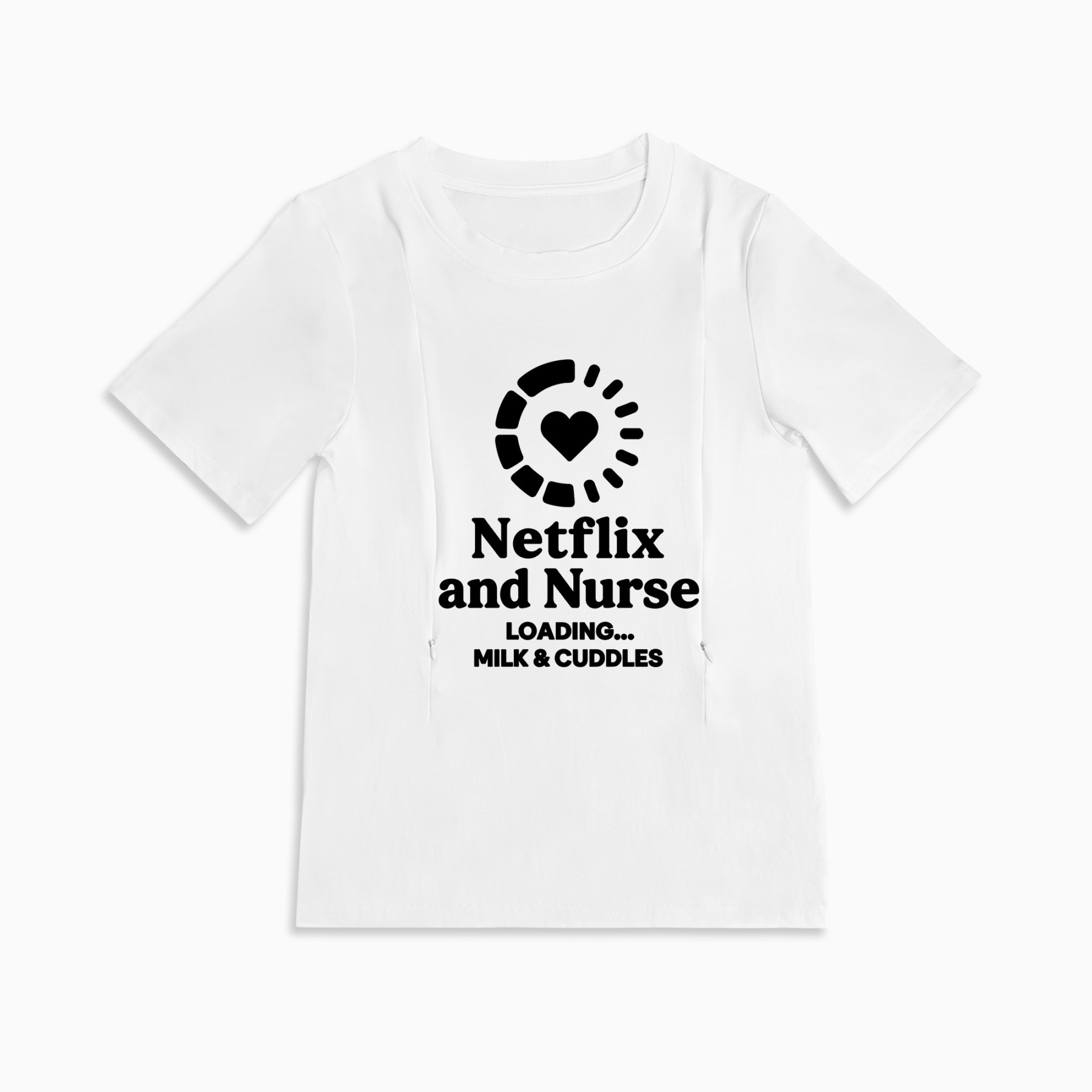 Funny Nursing Shirt | Netflix & Nurse Slogan Tee with Side Zippers