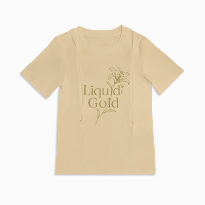Side Zip Nursing T-shirt | Liquid Gold Design | For New Moms