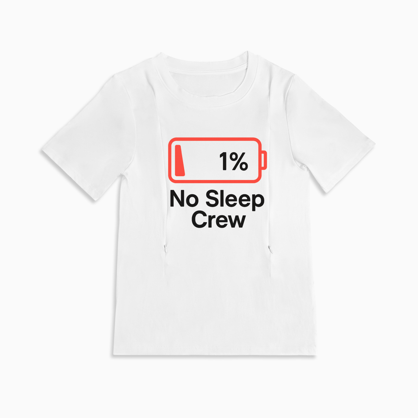 Postpartum Nursing Top | No Sleep Crew Slogan | 95% Cotton