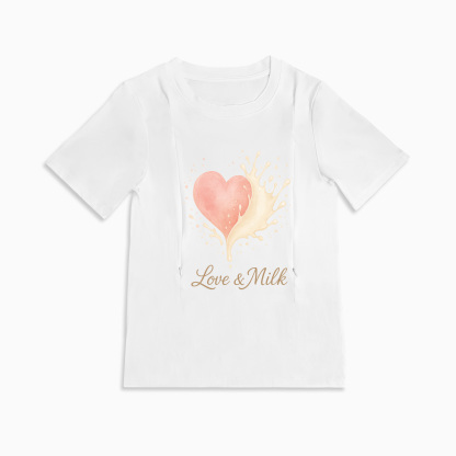 totkeeps Love & Milk Nursing Tee | Soft Cotton Side Zipper Top